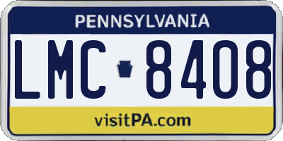 PA license plate LMC8408