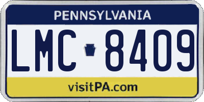 PA license plate LMC8409