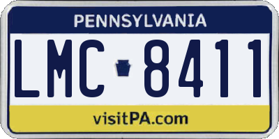 PA license plate LMC8411