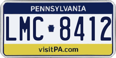 PA license plate LMC8412