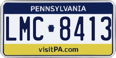 PA license plate LMC8413
