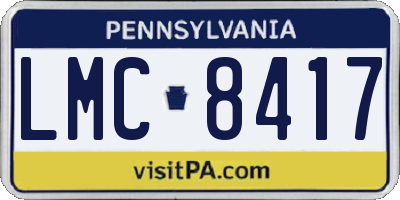 PA license plate LMC8417