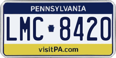 PA license plate LMC8420