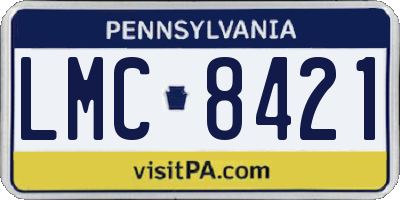 PA license plate LMC8421
