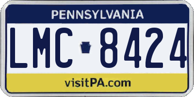 PA license plate LMC8424