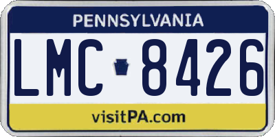 PA license plate LMC8426
