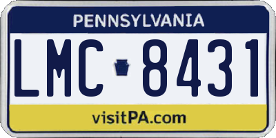 PA license plate LMC8431