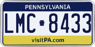 PA license plate LMC8433