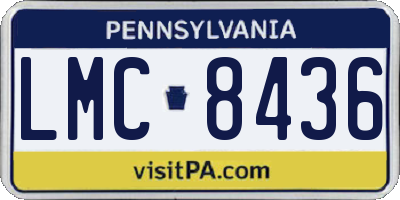 PA license plate LMC8436