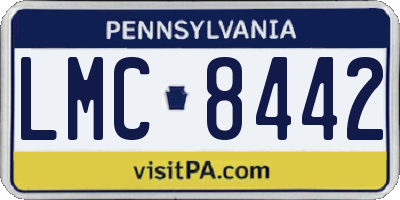 PA license plate LMC8442