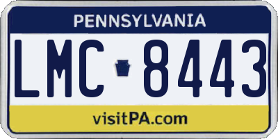 PA license plate LMC8443