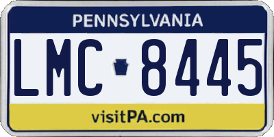 PA license plate LMC8445