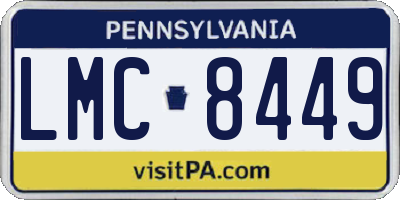 PA license plate LMC8449