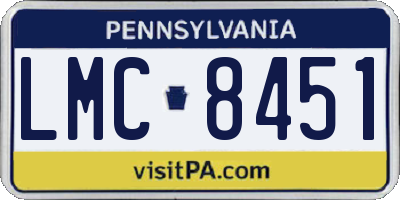 PA license plate LMC8451