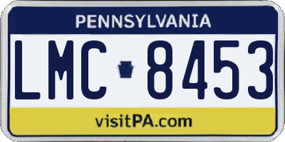 PA license plate LMC8453