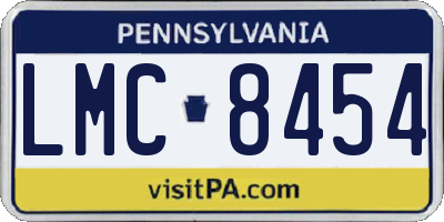 PA license plate LMC8454