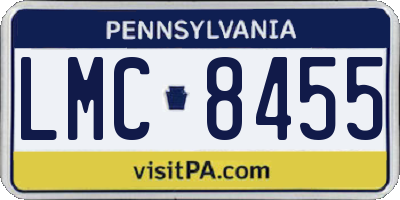 PA license plate LMC8455