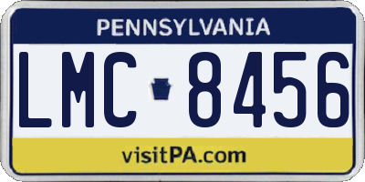 PA license plate LMC8456