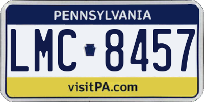 PA license plate LMC8457