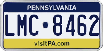 PA license plate LMC8462