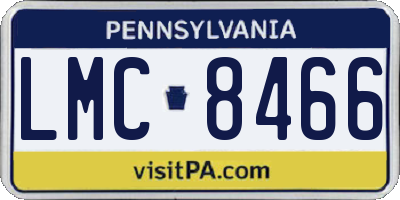 PA license plate LMC8466