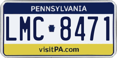 PA license plate LMC8471