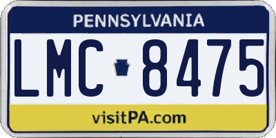 PA license plate LMC8475