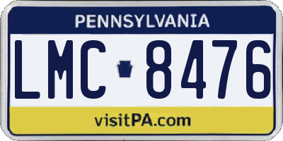 PA license plate LMC8476