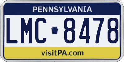 PA license plate LMC8478
