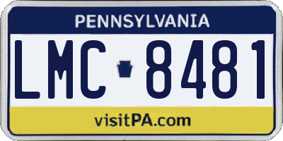 PA license plate LMC8481