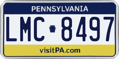 PA license plate LMC8497