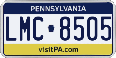 PA license plate LMC8505