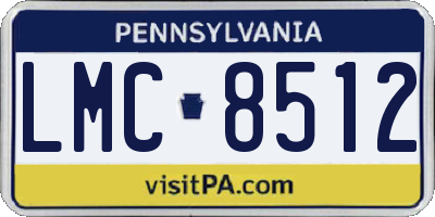 PA license plate LMC8512