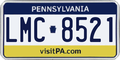 PA license plate LMC8521