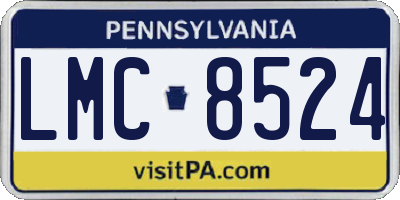 PA license plate LMC8524