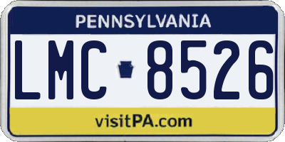 PA license plate LMC8526
