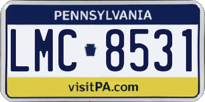 PA license plate LMC8531