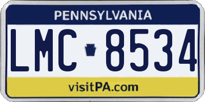 PA license plate LMC8534