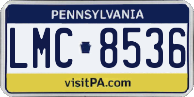 PA license plate LMC8536