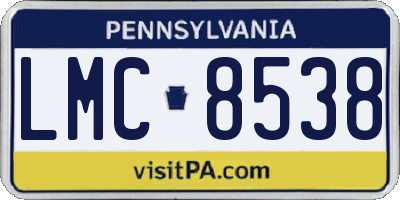 PA license plate LMC8538