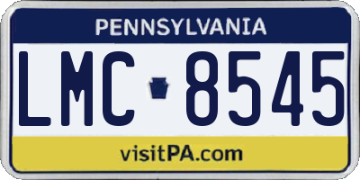 PA license plate LMC8545