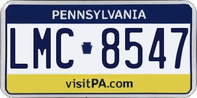 PA license plate LMC8547
