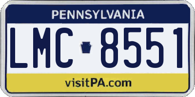 PA license plate LMC8551