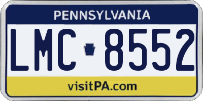 PA license plate LMC8552