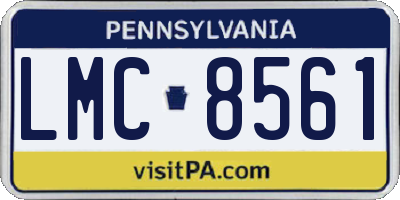 PA license plate LMC8561