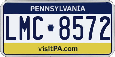 PA license plate LMC8572