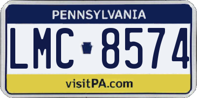 PA license plate LMC8574