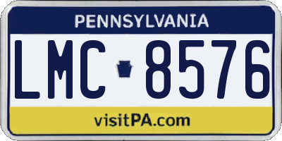 PA license plate LMC8576
