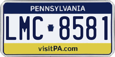 PA license plate LMC8581
