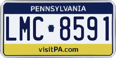 PA license plate LMC8591
